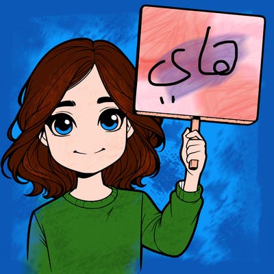 realistic girl holding up a sign