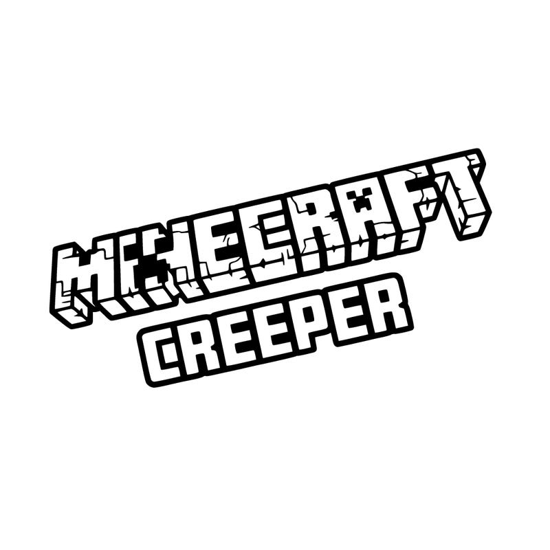 minecraft logo with a creeper