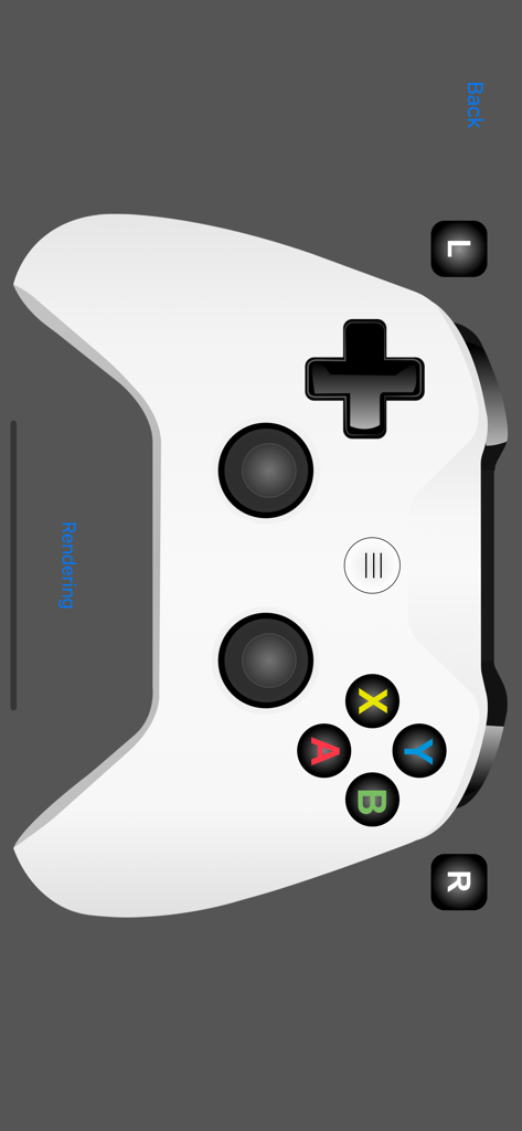 Game Controller Tester Gamepad - Interfaccia visiva di un controller di gioco bianco utilizzata per test diagnostici di pulsanti e stick