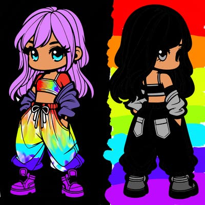 girl in crop top and baggy pants