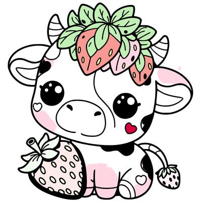 cute strawberry cow