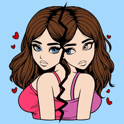 realistic girl split