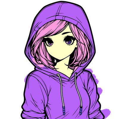 realistic girl with hoodie