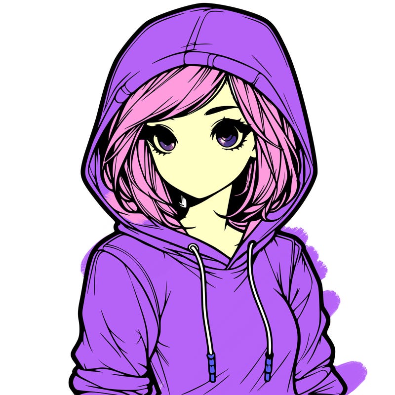 realistic girl with hoodie