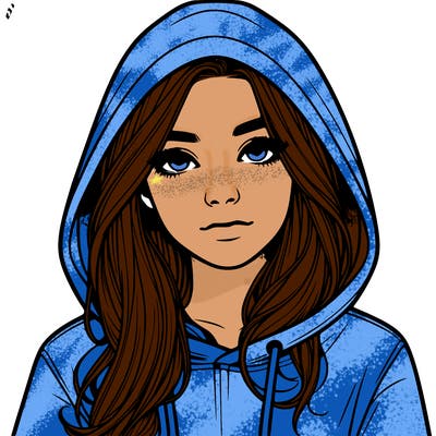 realistic girl with a hoodie
