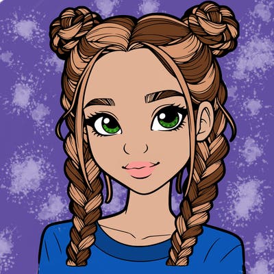 realistic girl with braids