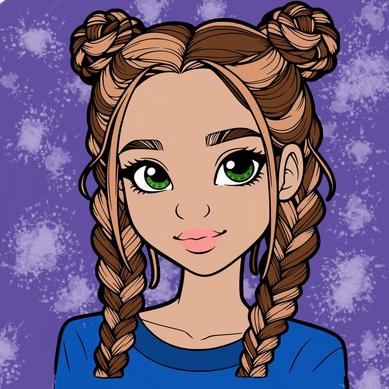 realistic girl with braids