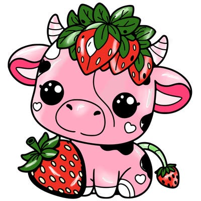 cute strawberry cow