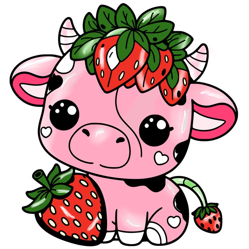 cute strawberry cow