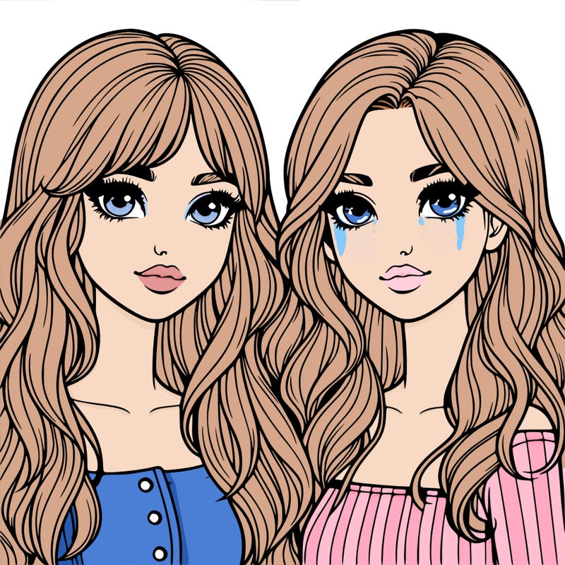 realistic 2 girls
