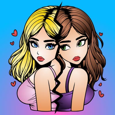 realistic girl split