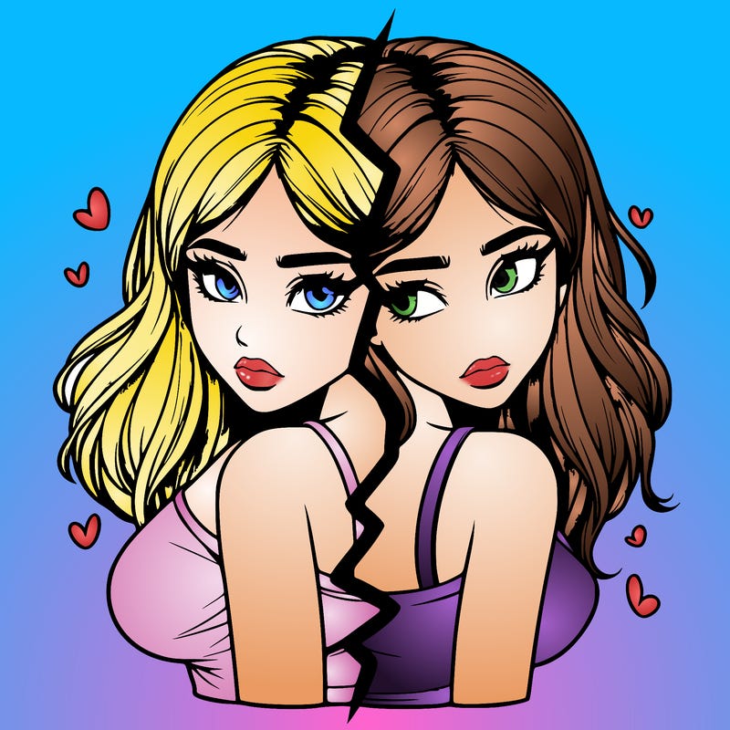 realistic girl split