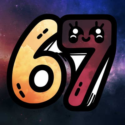 the numbers 67