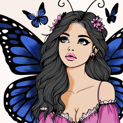 butterfly fairy realistic girl