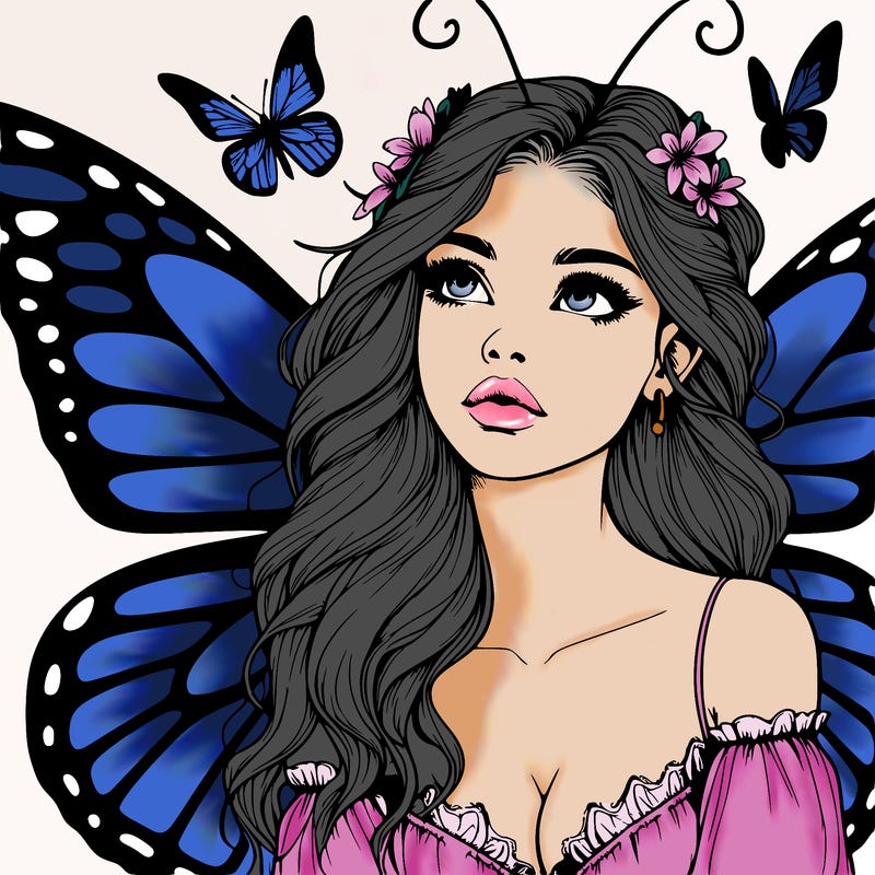 butterfly fairy realistic girl