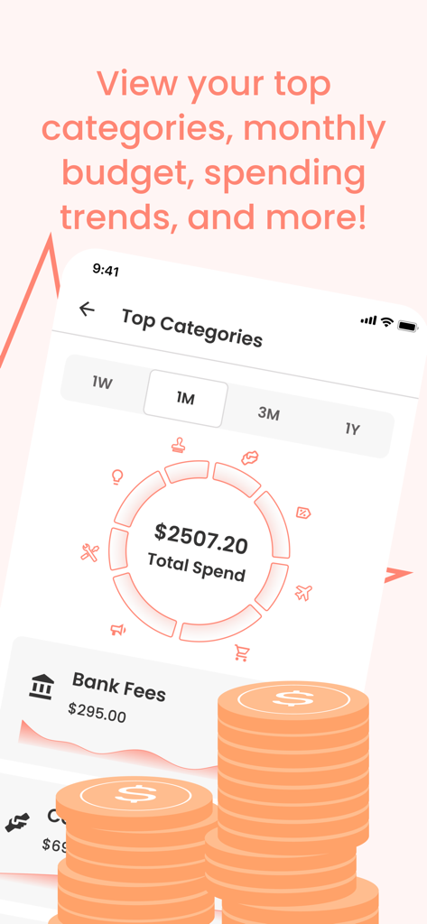 TrulySmall Business Expenses - TrulySmall Expenses mobile interface showing top spending categories with a donut chart and total spend summary