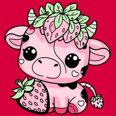 cute strawberry cow