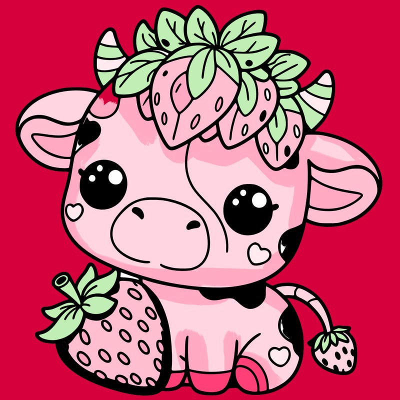 cute strawberry cow
