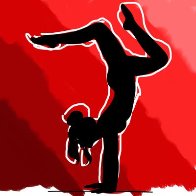 a woman doing a handstand