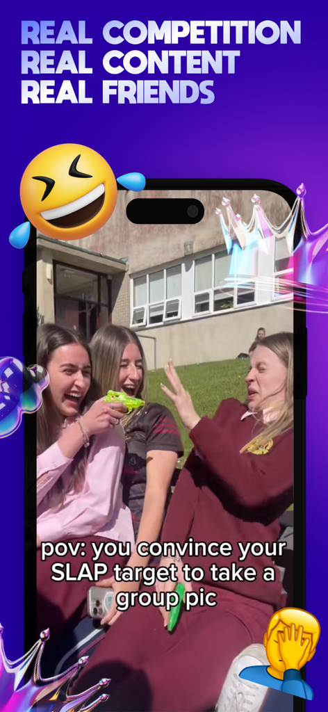 Teenagers playing a real-life elimination game using the SLAP app