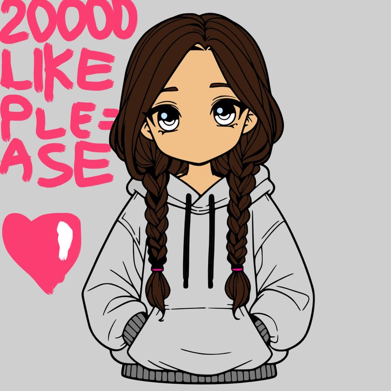 a realistic girl with a oversized hoodie and she has braids