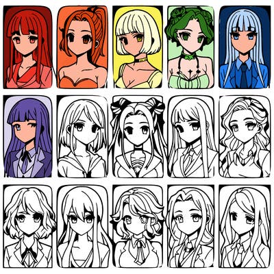 girls that look diffrent anime