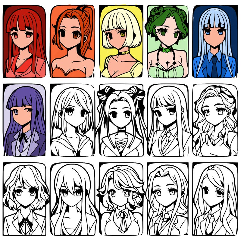 girls that look diffrent anime