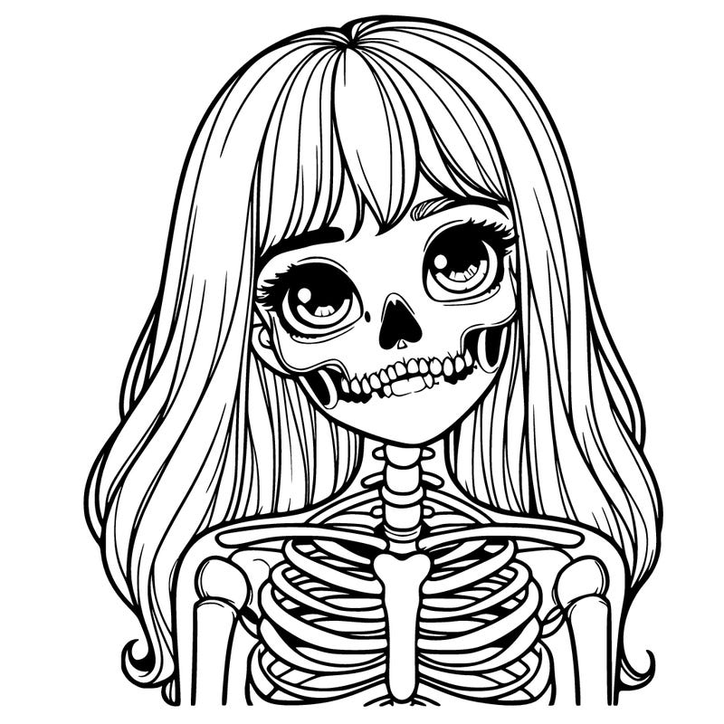 skeleton girl realistic