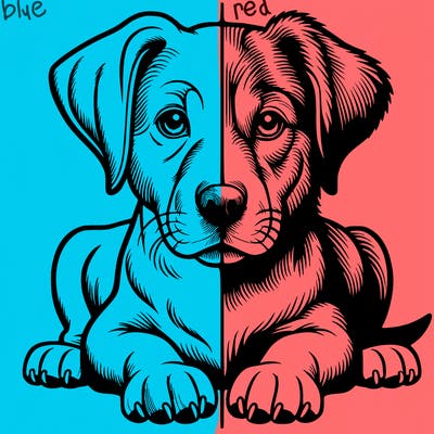 realistic dog split picture