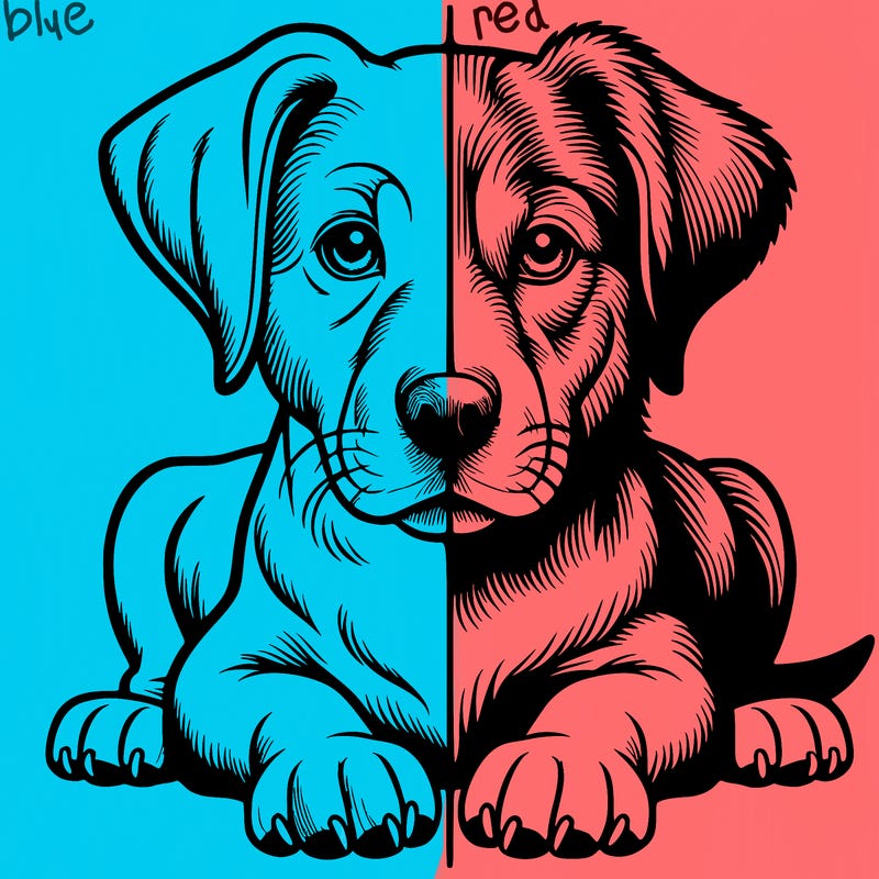 realistic dog split picture