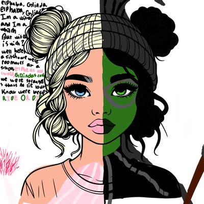 realistic girl with buns in her hair with a beanie on