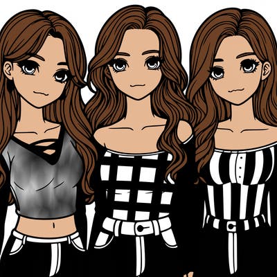 a group of realistic girls