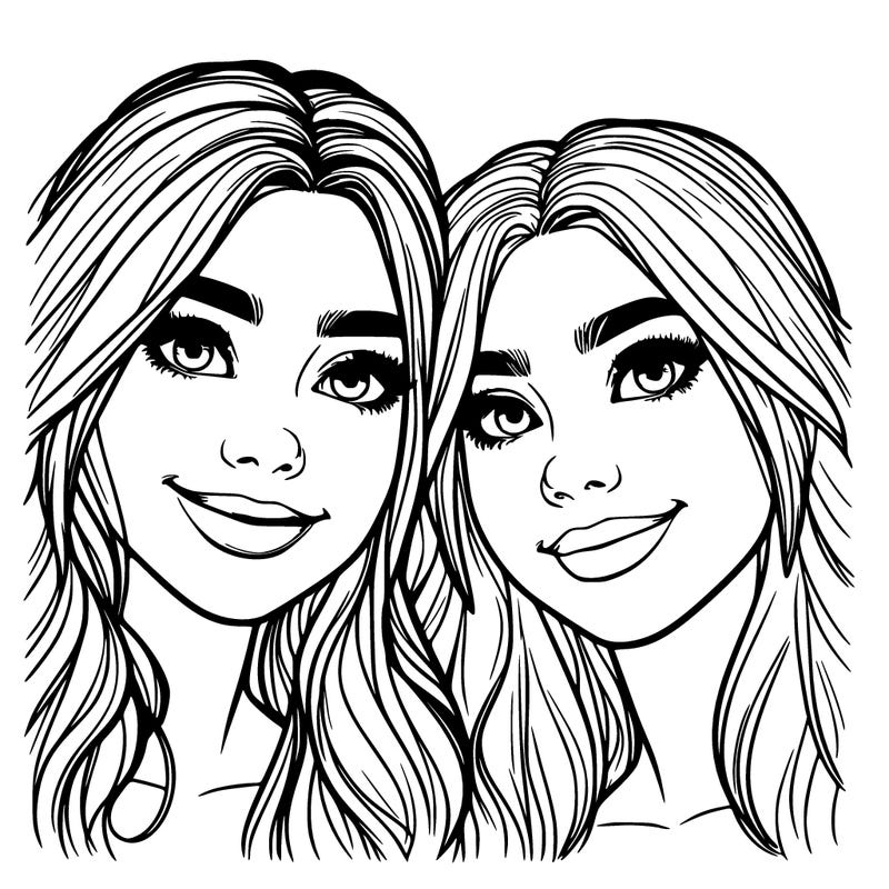 two besties realistic faces