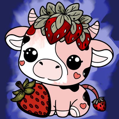 cute strawberry cow