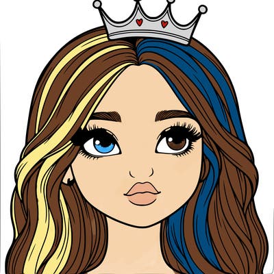 a realistic girl with a crown on