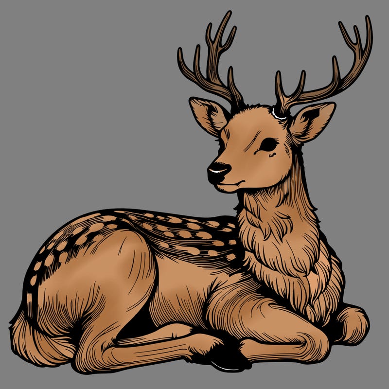 realistic deer with antlers