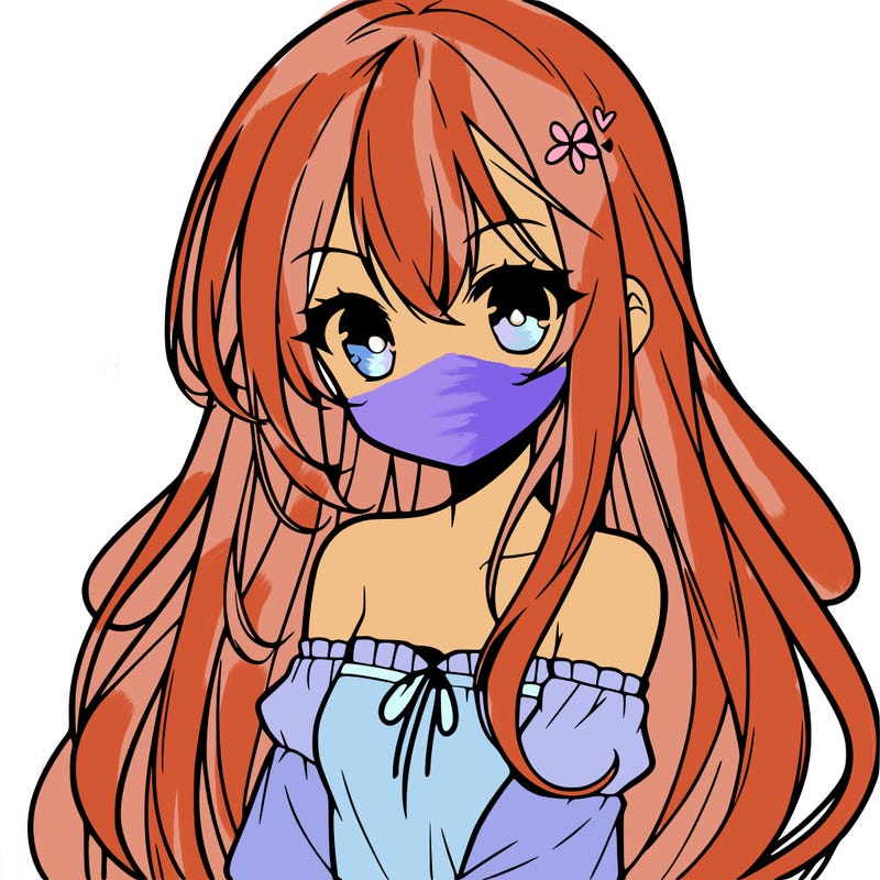 cute anime girl with long hair