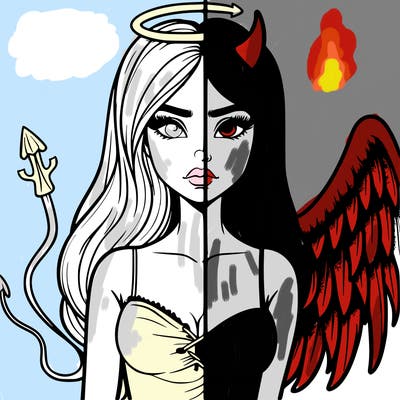devil vs angel realistic girl