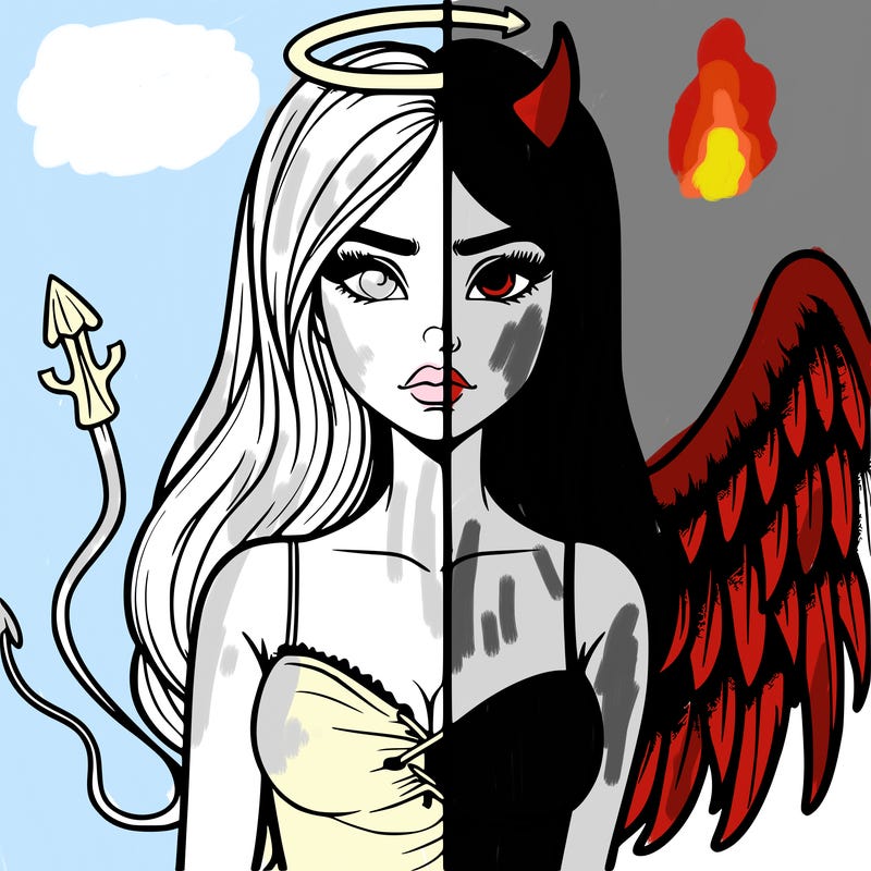 devil vs angel realistic girl