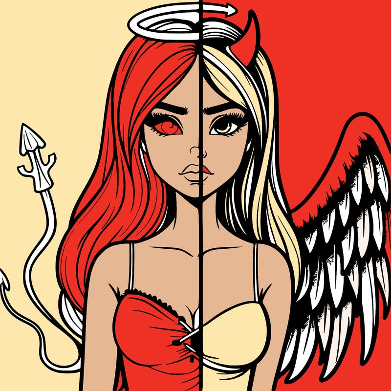 devil vs angel realistic girl