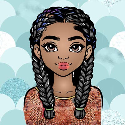 realistic girl with braids