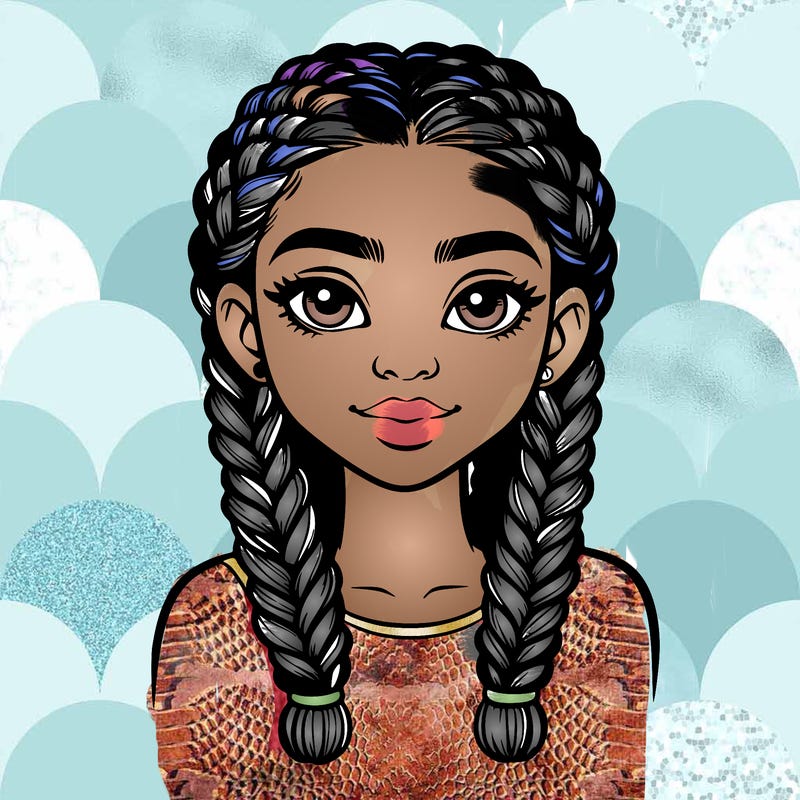 realistic girl with braids