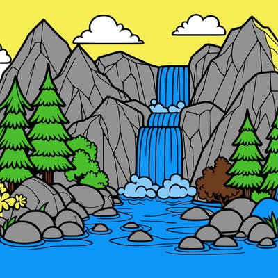 waterfall in mountain