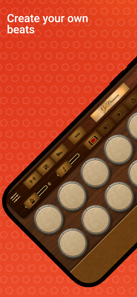 Darbuka - Virtual darbuka app interface for creating rhythmic beats with multiple drum pads