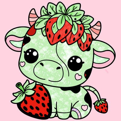 cute strawberry cow