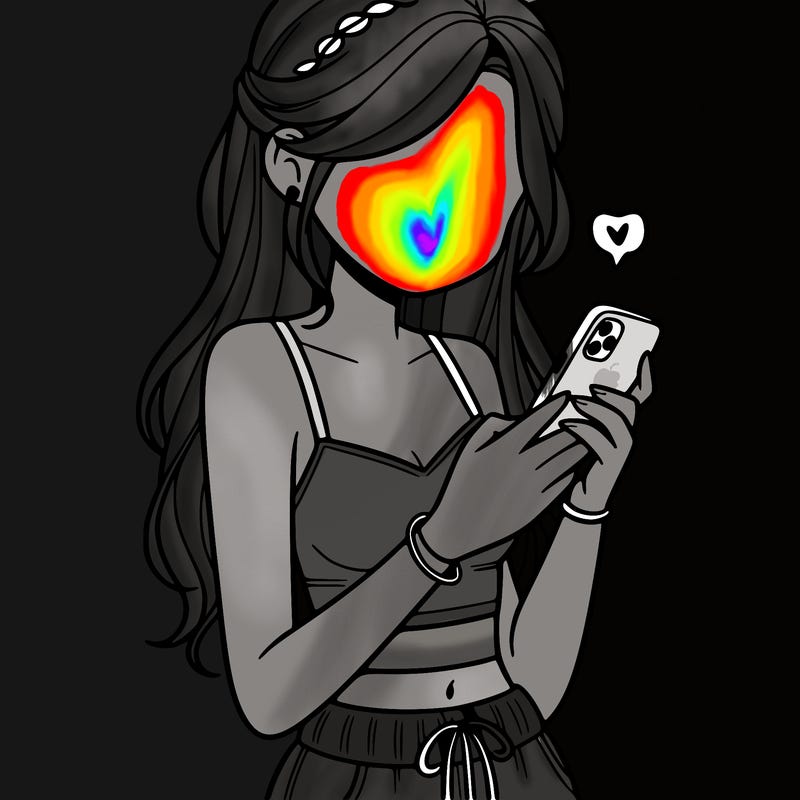 girl with crop top texting on her phone