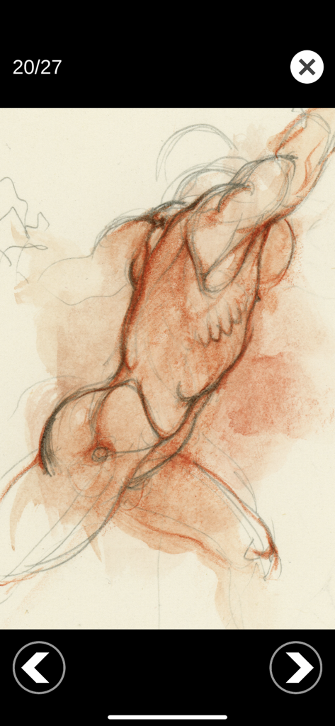 Riferimento per il disegno della figura anatomica umana in gessetto rosso