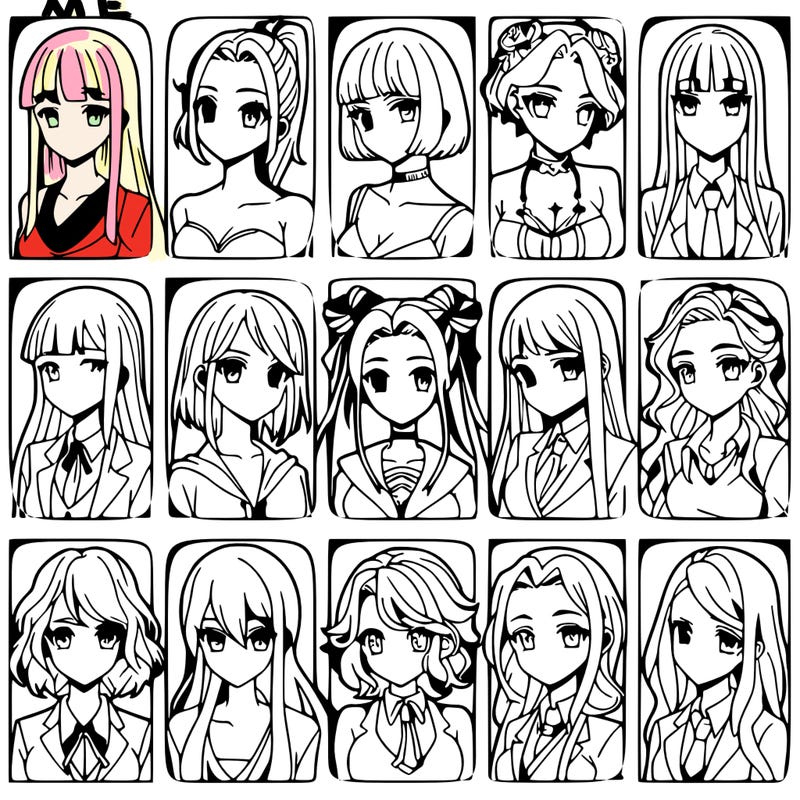 girls that look diffrent anime