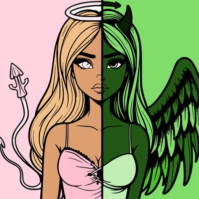 devil vs angel realistic girl