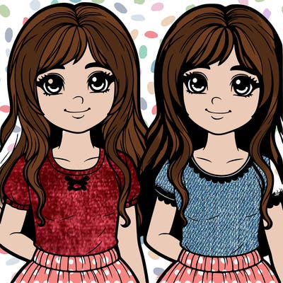 realistic twin girls